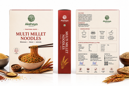 Akshaya Multi Millet Noodles full pack range with millets