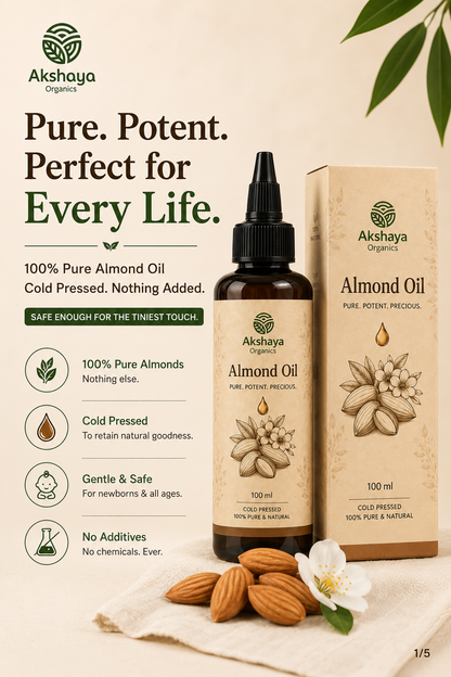 Pure. Potent. Perfect for Every Life. - Akshaya Almond Oil