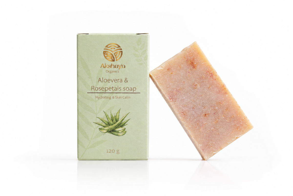 Akshaya Aloe Vera and Rose Petals Soap 120g