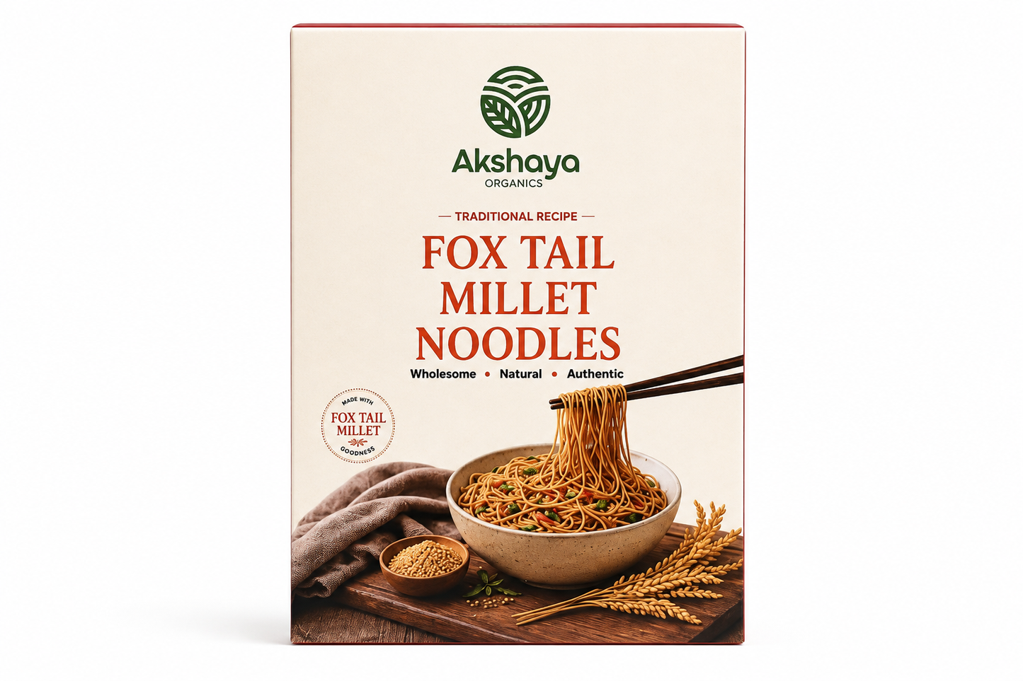 Akshaya Fox Tail Millet Noodles pack front